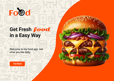 FOOD Website landing page interaction design logo ux design web design