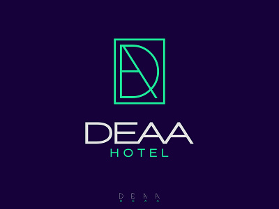 Deaa hotel logo boutique branding classy clean design cyan elegant exclusive green hotel initials luxury minimalist modern monogram premium professional sophisticated stylish timeless upscale