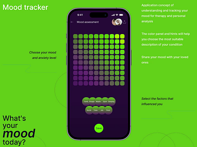 Mood Tracker IOS App green ios app mood mood tracker purple