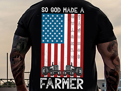 USA Flag Farmer T-Shirt farmer tshirt t shirt design