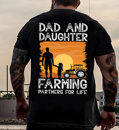 Dad and Daughter Farming T-shirt farmer tshirt t shirt design tshirt design