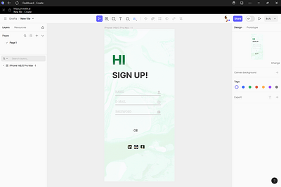 #dailyui signup page #001 daiyui practice sign up