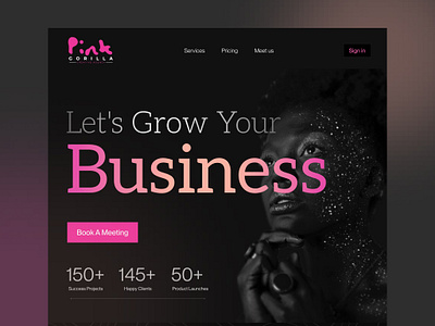 Pink Gorilla Landing Page agency ui design best ui design business ui design design agency design agency ui design drrrible homepage landing page landing page ui landing page ui design modern ui modern ui website design trending ui trending ui design ui ui design ui.8 ux ui web ui design website ui design