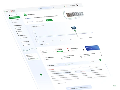 GeenRed Dashboard architecture brand branding graphic design icons print designer illustrator ai light template menu navigation left sidebar photoshop psd saas b2b senior designer small dribbble mockup sources statistics curves graphics traffic typo typography ui ux designer ui ux elements view