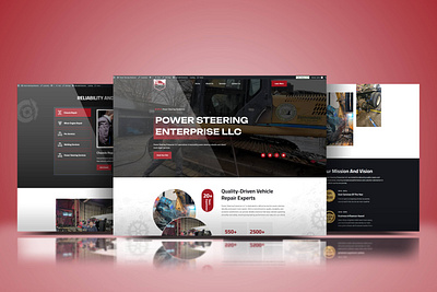 Power Steering Enterprise - Auto Repair Service Website Design auto repair website business website responsive design service showcase truck repair uiux design wordpress design