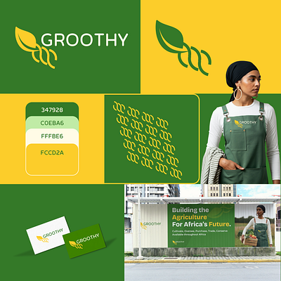 Groothy (exclusive Brand/ Logo concept) brand identity branding design graphic design jobs logo mock up visual identity