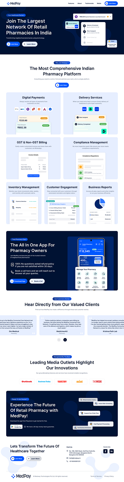 Designing a Landing Page for a Pharmacy App - Medpay! branding pharmacy saas ui uiux website design