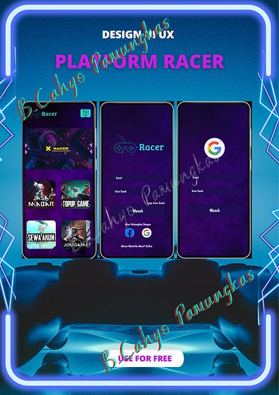 Top up Game Application "Racer" apps figma ind top up ui ux