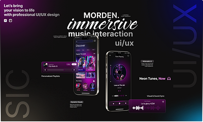 Neon Music App UI/UX Design app ui branding dark mode ui graphic design music app ui neon uiux sportify ui ui