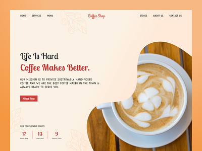 Coffeeshop website design cafe cafeteria coffee coffeeshop food food website header homepage inspiration iqra khanmohammadiqra landing landing page minimal restaurant ui ui design ui trends uiux website