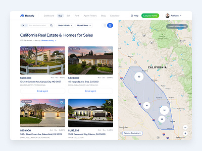 Homely House Listing - Landing Page clean design dahsboard design house listing property real estate real estate landing page ui ux