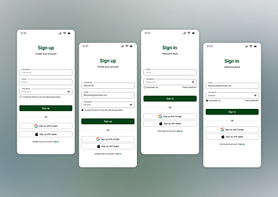 Sign up & Sign in pages log in sign in sign up ui uidesign uiuxdesign