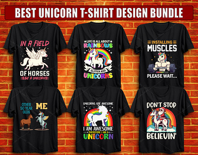 Unicorn T-shirt Design Bundle 3d animation custom design custom tshirt design custom vector design graphic design graphic t shirt illustration logo t shirt design tshirt typography unicorn unicorn clipart unicorn t shirt design unicorn tee unicorn typograpy unicorn vector vector