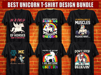 Unicorn T-shirt Design Bundle 3d animation custom design custom tshirt design custom vector design graphic design graphic t shirt illustration logo t shirt design tshirt typography unicorn unicorn clipart unicorn t shirt design unicorn tee unicorn typograpy unicorn vector vector