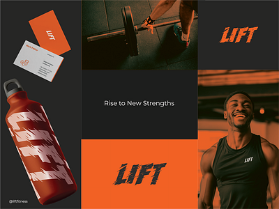 LIFT - Gym Branding art branding cool creative design dribbble elegant fitness graphic graphic design gym identity illustration logo minimal mockups orange pixel simple vector