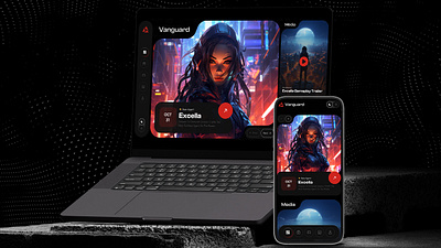 Vanguard | Concept Game Landing Page app app design appdesign bento bento layout dark design gaming gaming ui light ui ui design user interface