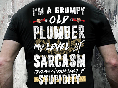 Grumpy Plumber T-shirt Design graphic design plumber plumber t shirt t shirt design