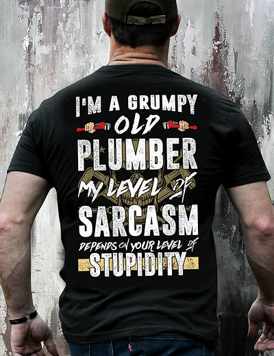 Grumpy Plumber T-shirt Design graphic design plumber plumber t shirt t shirt design