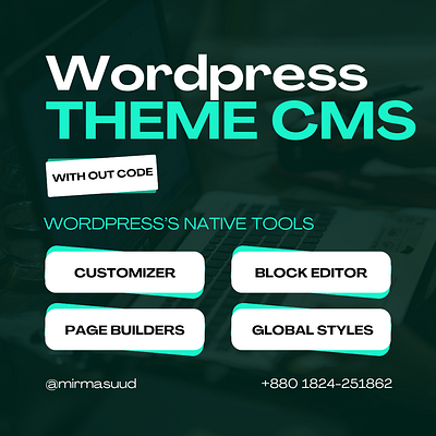 WordPress Theme Customization:Making Design Changes Without Code elementor mir masud mir masuud mirmasuud ui ui ux ux web design web development web3 website templete wordpress wordpress design wordpress development wordpress plugin wordpress theme wordpress website wordpress website design wrodrpess templete