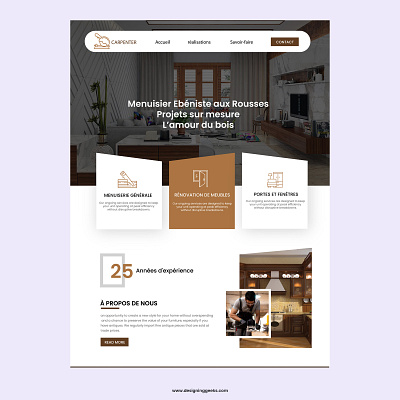 Carpentry Services website design By DesigningGeeks carpenter elementor landing page webdesign website design wood wordpress wordpress website