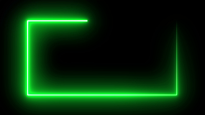 Green Line Neon Video Animation on Black Background frame