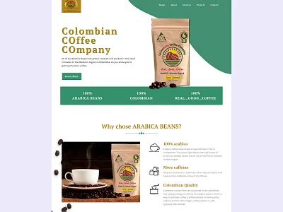 Modern Colombian coffee website design coffe website coffee illustration landing page modern responsive tea webdesign website design wordpress