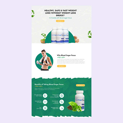 Weight Loss Supplement Landing Page Design elementor health supplement landing page supplement webdesign weight loss wordpress