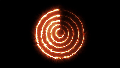 Circle Thunder Neon Video Animation on Black Background frame