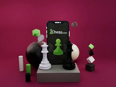 My new 3D Motion Graphic - Chess.com ♟️♟️ 3d animate animation art branding chess motion