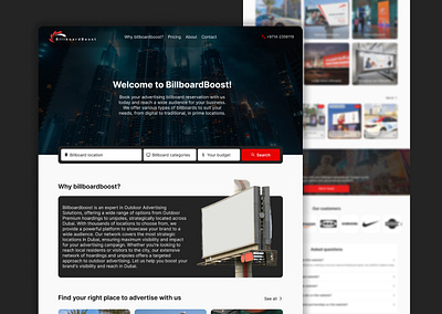 Booking advertising billboard reservation (Homepage UI Design) design figma homepage landing ui uidesign ux