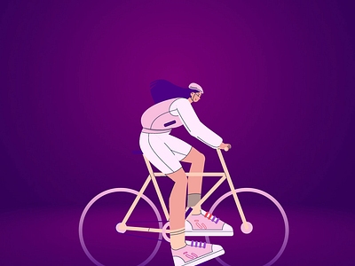 Bicycle Animation 2d animation bicycle einstein girl motion purple