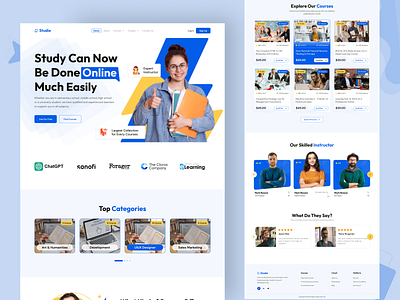 Online Course landing page design. design digitallearning educationonline graphic design onlinelearning studyonline typography ui ux