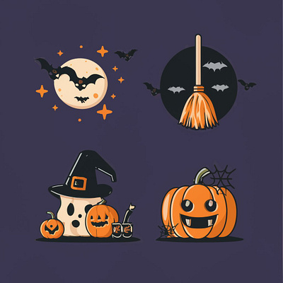 Halloween template graphic design illustrations logo