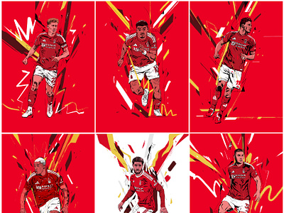 Nottingham Forest - Football illustrations character football football club football illustrated football illustrates illustrated sports illustration illustrator nottingham forest people portrait portrait illustration procreate soccer soccer illustrations sports illustrations