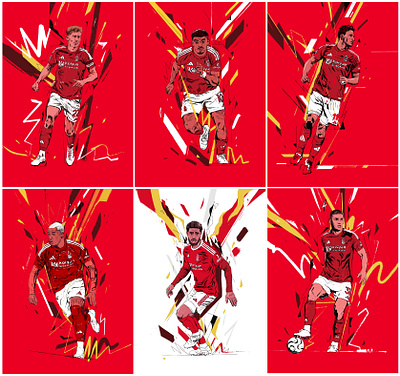 Nottingham Forest - Football illustrations character football football club football illustrated football illustrates illustrated sports illustration illustrator nottingham forest people portrait portrait illustration procreate soccer soccer illustrations sports illustrations