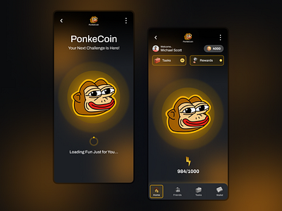 PonkeCoin | Crypto app UI design app branding design ui ux