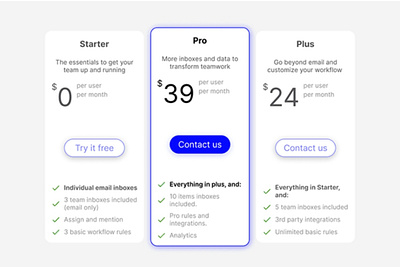 Taskflow's subscription plans ui