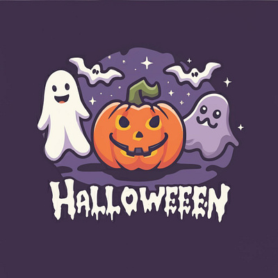 Happy halloween template graphic design illustrations logo