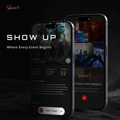 Show Up - Mobile UI Design application dailyui mobiledesign ui uidesign uiux