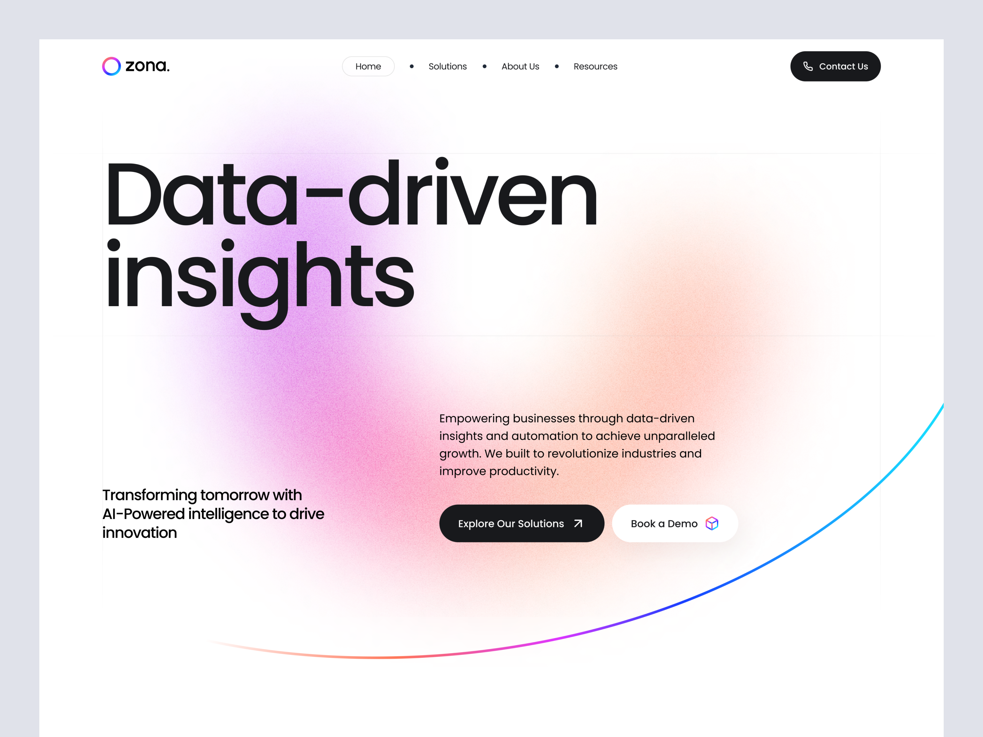 Example of Professional UI Wesbite Landing Page 