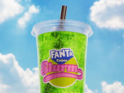 Slurm-flavored Fanta 2d 3d advertising blender branding coca cola commercial design drink fanta futurama graphic design icon illustration logo redshift render slurm summer web