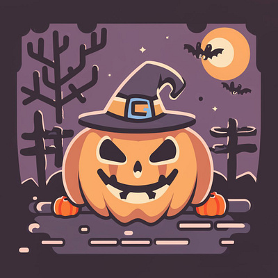 Halloween pumpkin smile graphic design illustrations logo