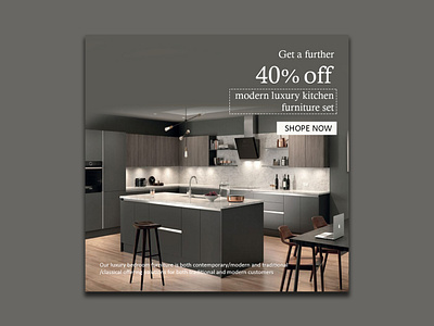 KITCHEN FURNITURE - Social Media Post\Ad Design branding creative design facebook post furniture banner design furniture design graphic design instagram post kitchen furniture ad design luxury furniture product design template