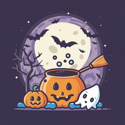 Halloween pumpkin potion graphic design illustrations logo