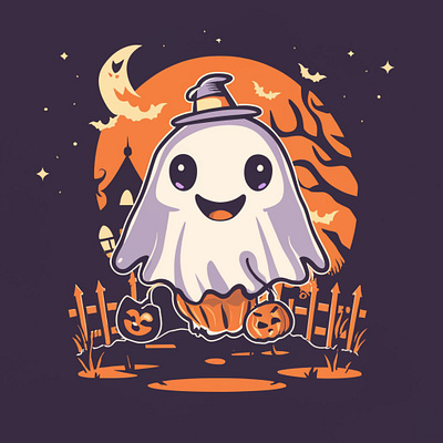 Halloween ghost graphic design illustrations logo