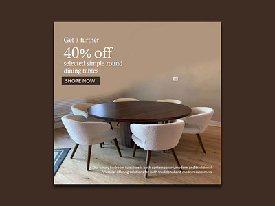 FURNITURE [Dining Tables] - Social Media Post\Ad Design branding creative design dining tables design facebook post furniture banner design furniture design graphic design instagram post product design template