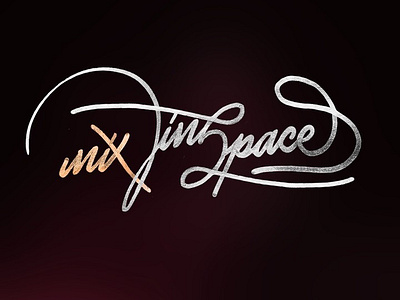 Lettering/Calligraphy for my mix series "INSPACE" calligraphy chrome design fonts gold graphic handcraft handmade inspace lettering letters liquid marker tagging typography