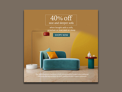 FURNITURE [Sleeper Sofa] - Social Media Post Design branding creative design facebook post graphic design instagram post print product design sleeper sofa ad design sleeper sofa banner design template