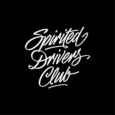 Spirited Drivers Club Logotype branding custom type design font design letter design lettering type design typography