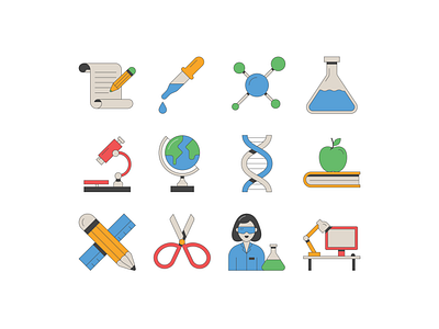 School Icons icon school scientist student